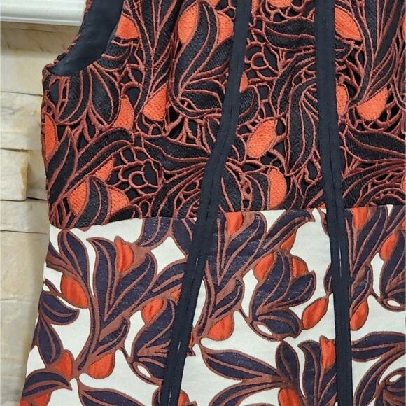 Ann Taylor Vine Lace Jacquard Flare Party Chico's Dress Size 0P Petite - Picture 4 of 15